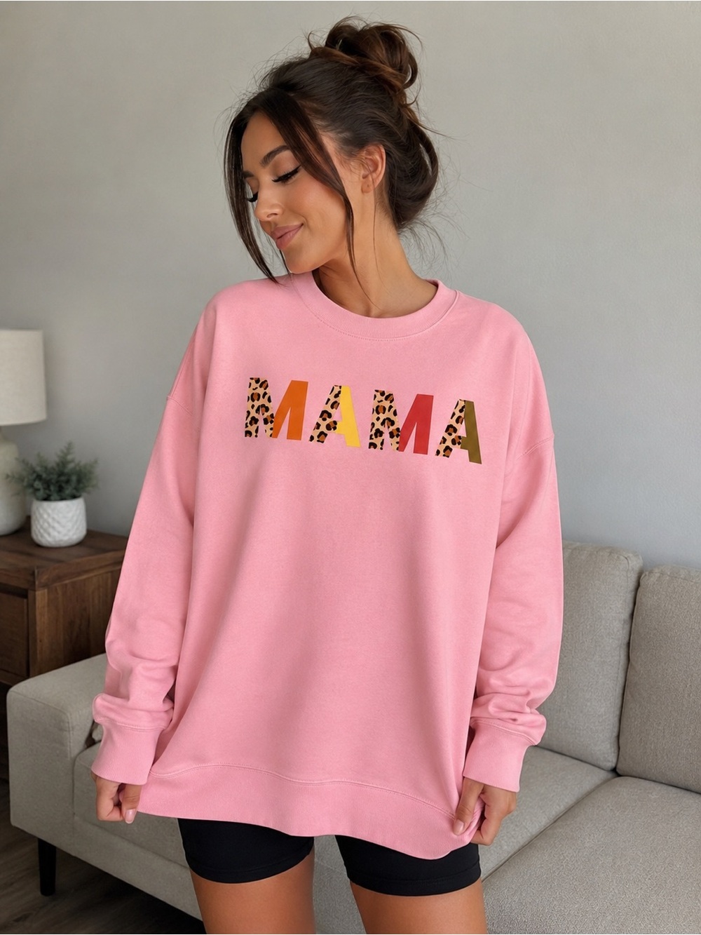 Oversized Comfortable Light Sweatshirt T-Shirt - Mama